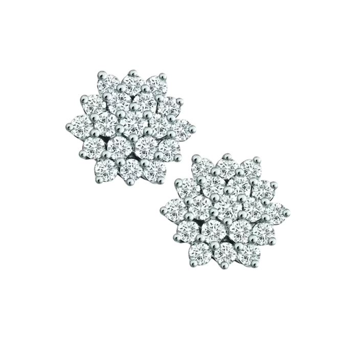 Pyramid 18K Yellow Gold Diamond Earring