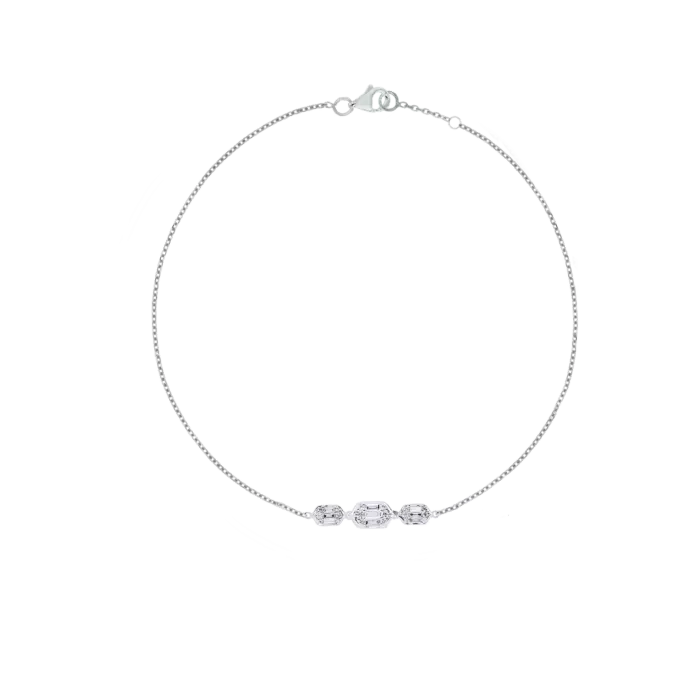 Palace Baguette 0.21 Carat Diamond Bracelet 18K White Gold