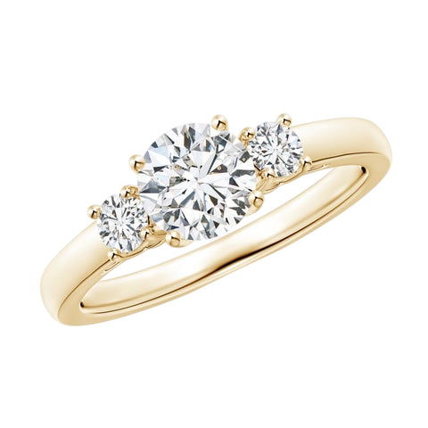 Prong-Set Round Diamond Three Stone